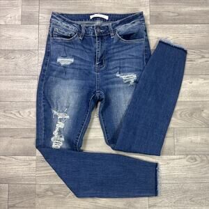 Nature Jeans Skinny Leg High Rise Ripped Medium Wash sz 7/27